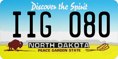 ND license plate IIG080