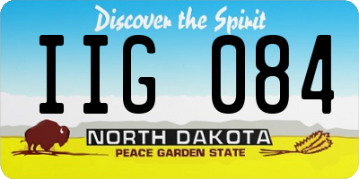 ND license plate IIG084