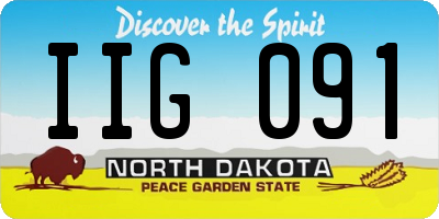 ND license plate IIG091