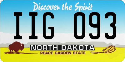 ND license plate IIG093