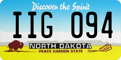 ND license plate IIG094