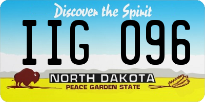 ND license plate IIG096