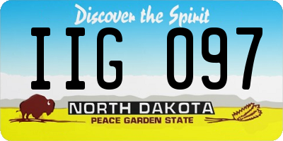 ND license plate IIG097