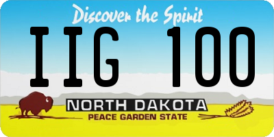 ND license plate IIG100