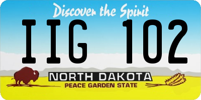 ND license plate IIG102