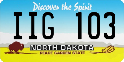 ND license plate IIG103