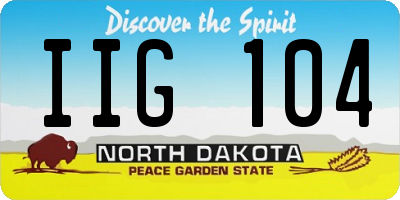 ND license plate IIG104