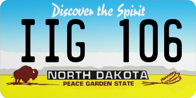 ND license plate IIG106