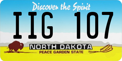 ND license plate IIG107