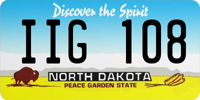 ND license plate IIG108