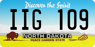 ND license plate IIG109