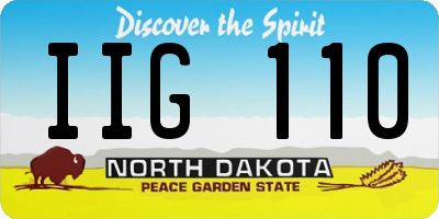 ND license plate IIG110