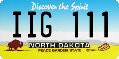 ND license plate IIG111