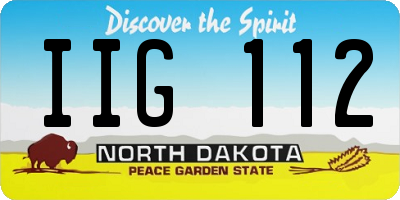 ND license plate IIG112