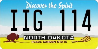 ND license plate IIG114