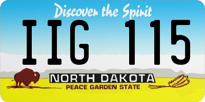ND license plate IIG115
