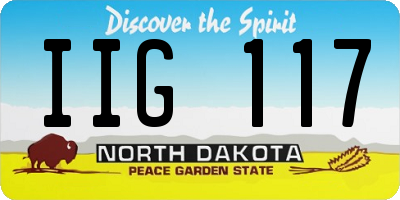 ND license plate IIG117