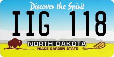 ND license plate IIG118