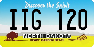 ND license plate IIG120