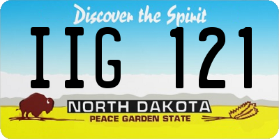 ND license plate IIG121