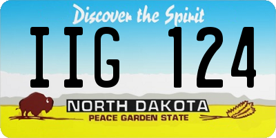 ND license plate IIG124