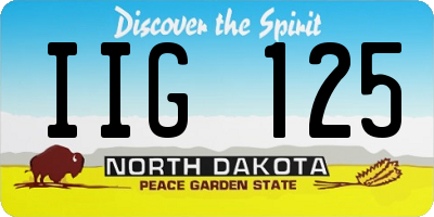 ND license plate IIG125