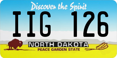 ND license plate IIG126