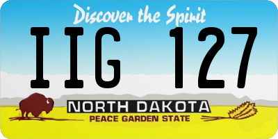 ND license plate IIG127