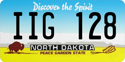 ND license plate IIG128
