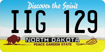 ND license plate IIG129