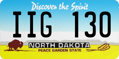 ND license plate IIG130