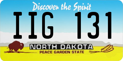 ND license plate IIG131