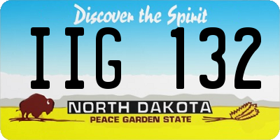 ND license plate IIG132