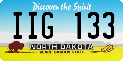 ND license plate IIG133