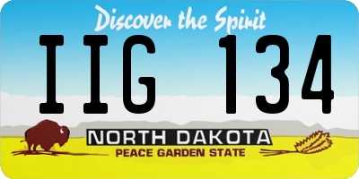ND license plate IIG134