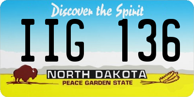 ND license plate IIG136