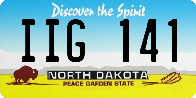 ND license plate IIG141
