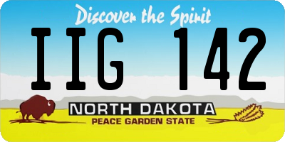 ND license plate IIG142