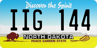 ND license plate IIG144