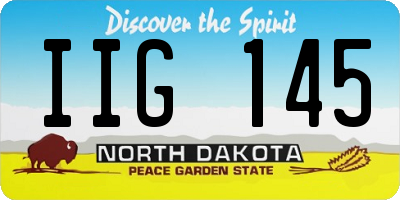 ND license plate IIG145