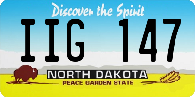 ND license plate IIG147