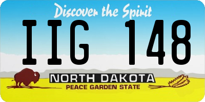 ND license plate IIG148