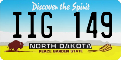ND license plate IIG149