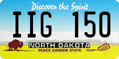 ND license plate IIG150