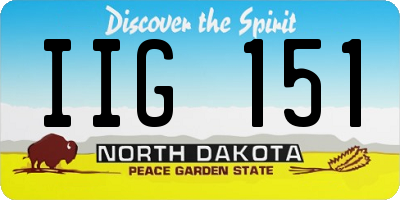 ND license plate IIG151