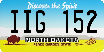 ND license plate IIG152
