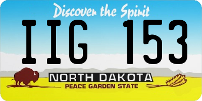 ND license plate IIG153