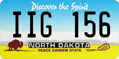 ND license plate IIG156