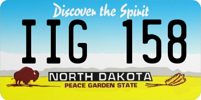 ND license plate IIG158