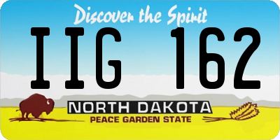 ND license plate IIG162